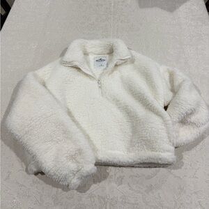 Hollister Cream Sherpa Zip-Up